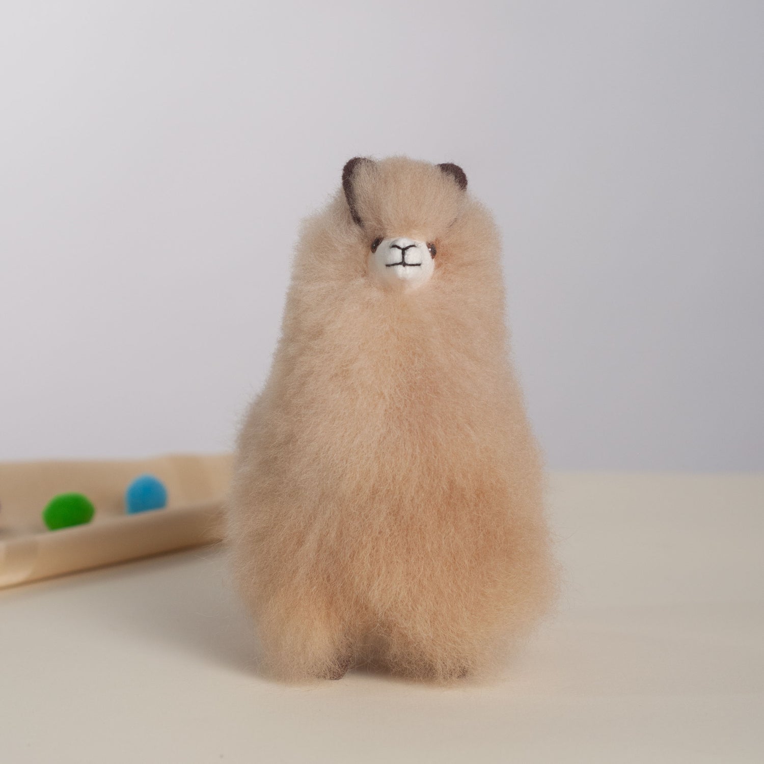 Mini Alpaca Plush Beige, Made with Alpaca Fur