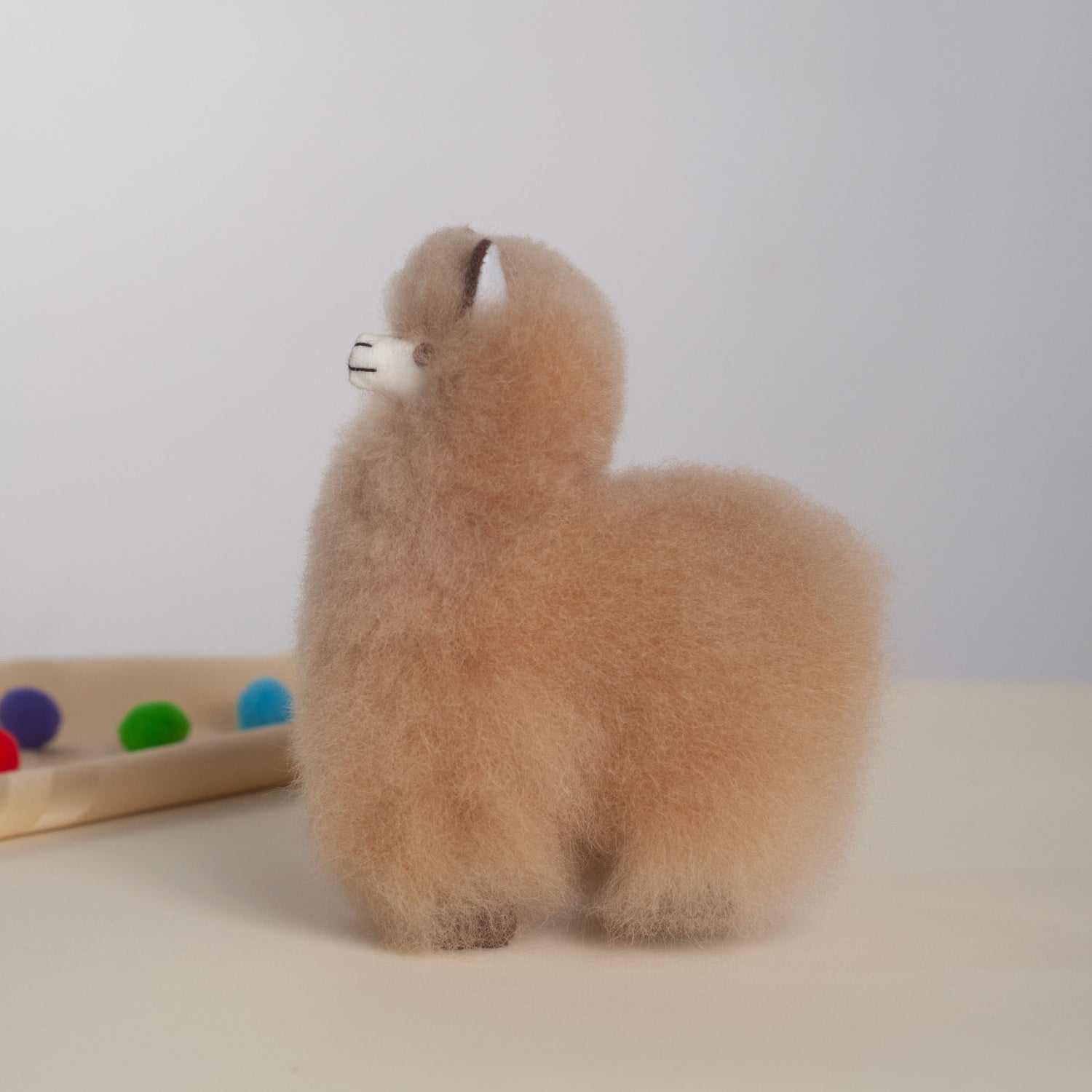 Mini Alpaca Plush Beige, Made with Alpaca Fur