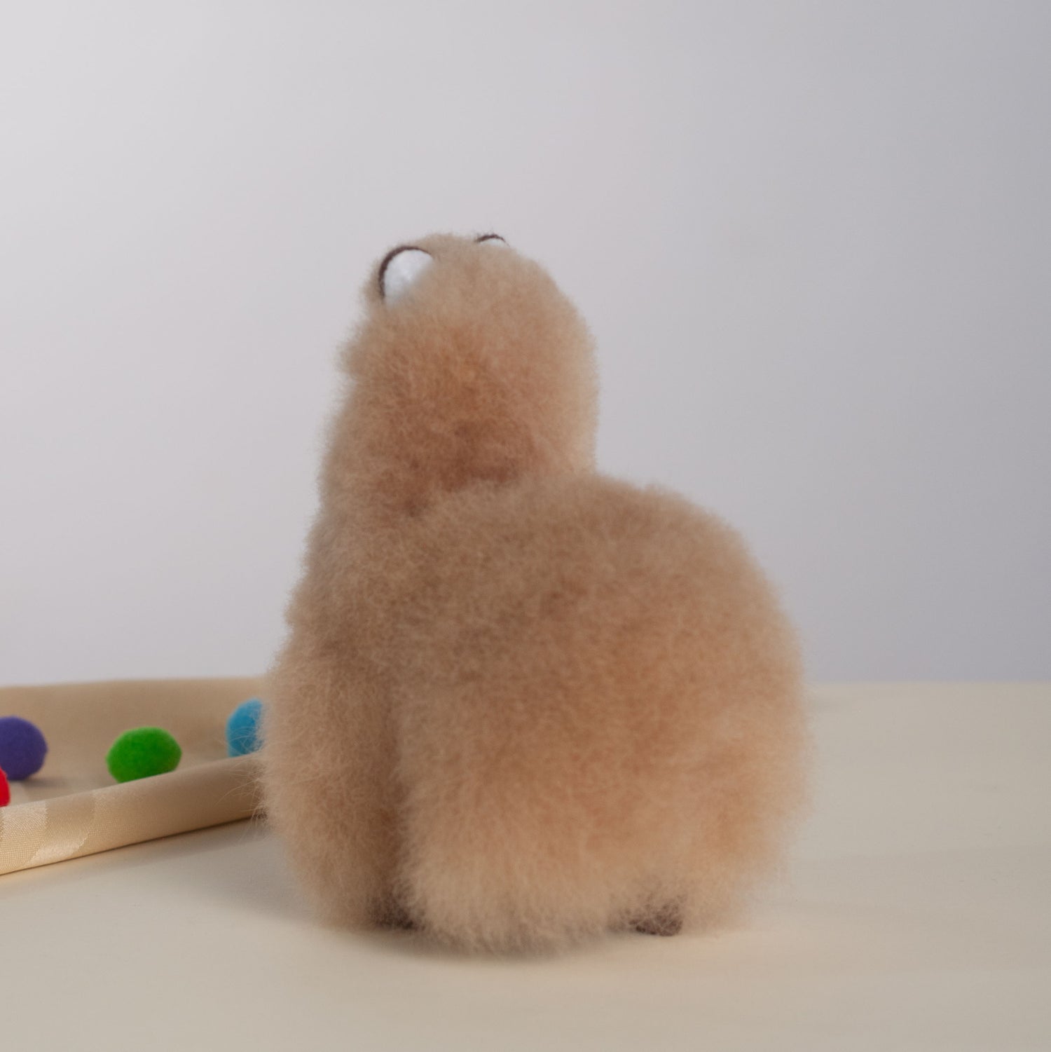 Mini Alpaca Plush Beige, Made with Alpaca Fur