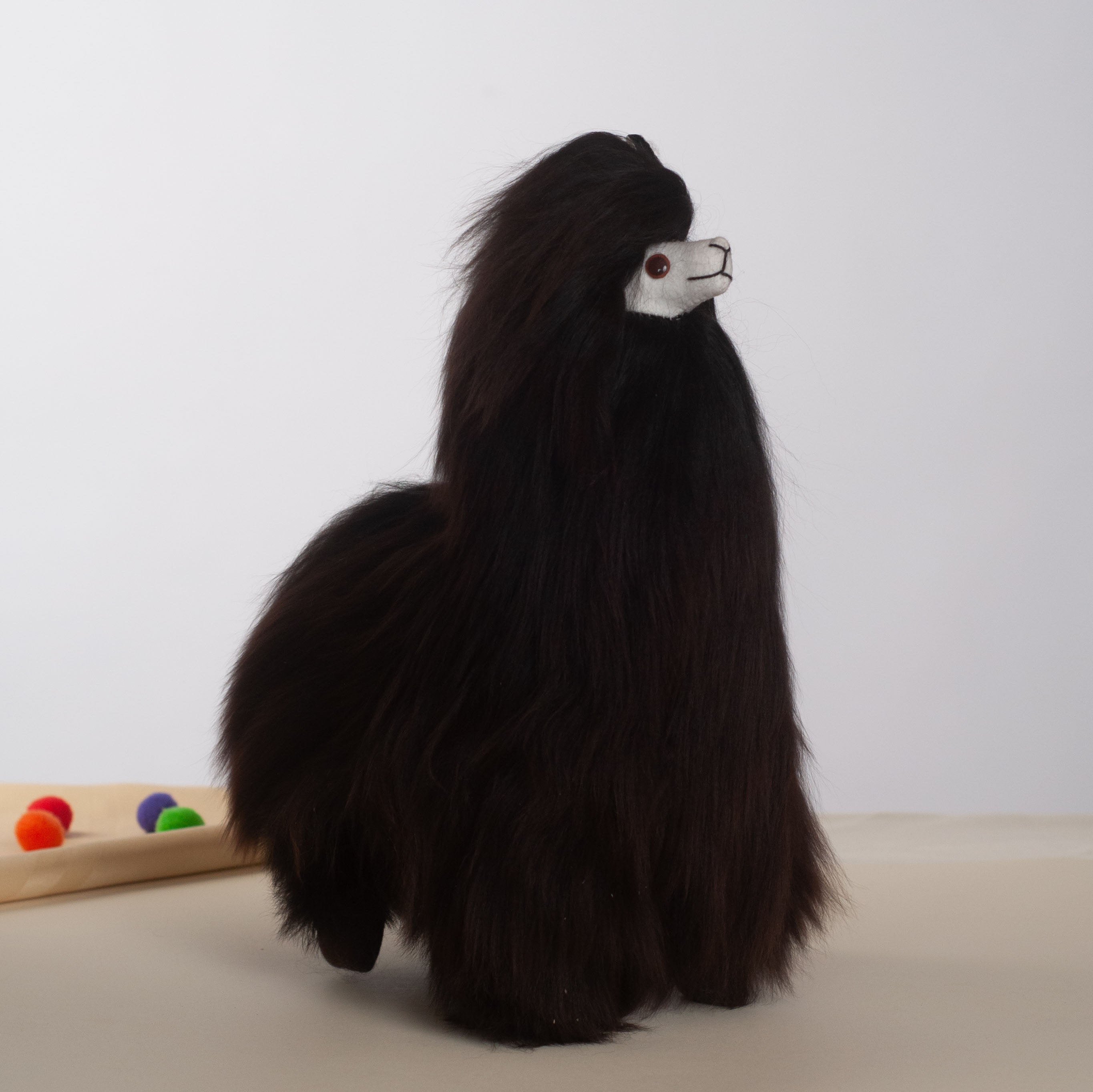 대형 수리 알파카 블랙, 알파카 모피로 제작