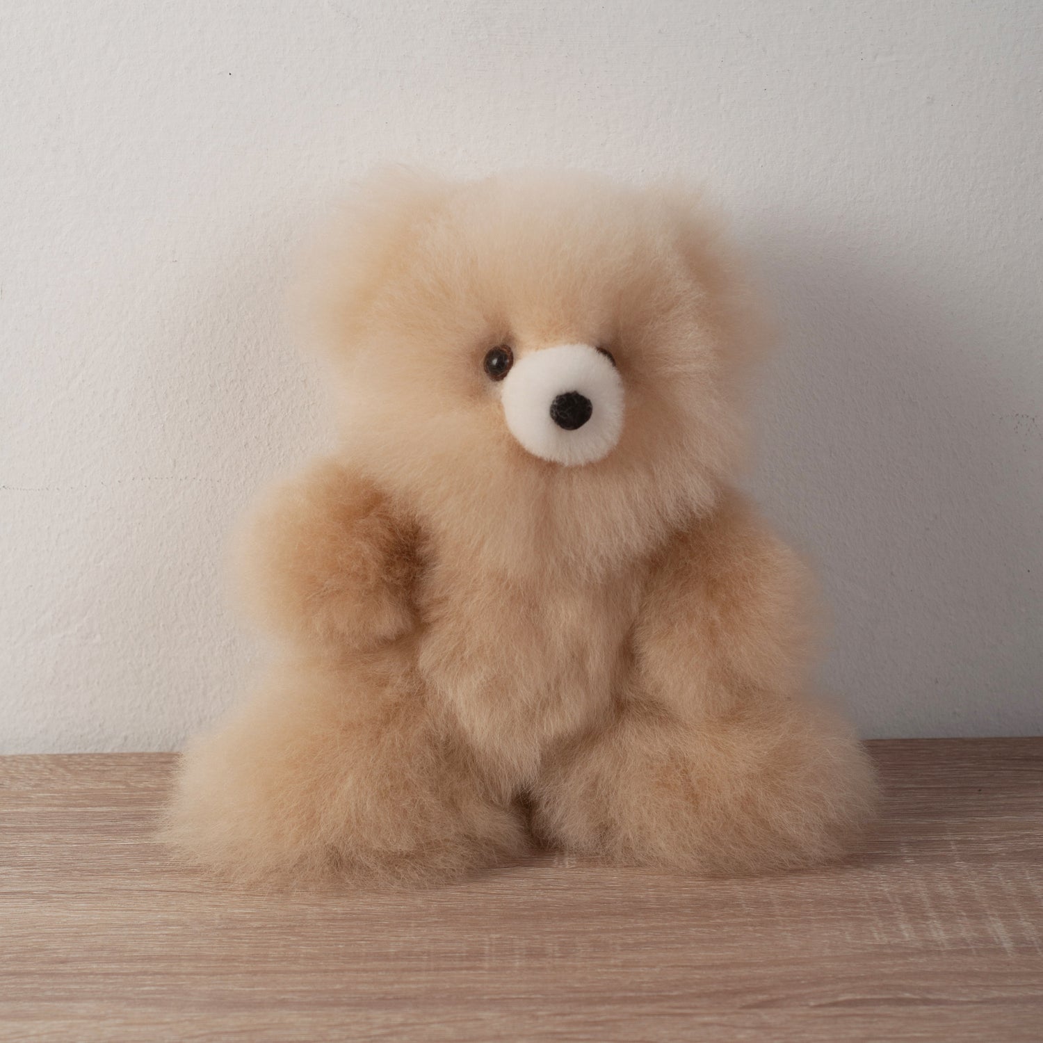 알파카 털로 만든 테디베어 - 베이지