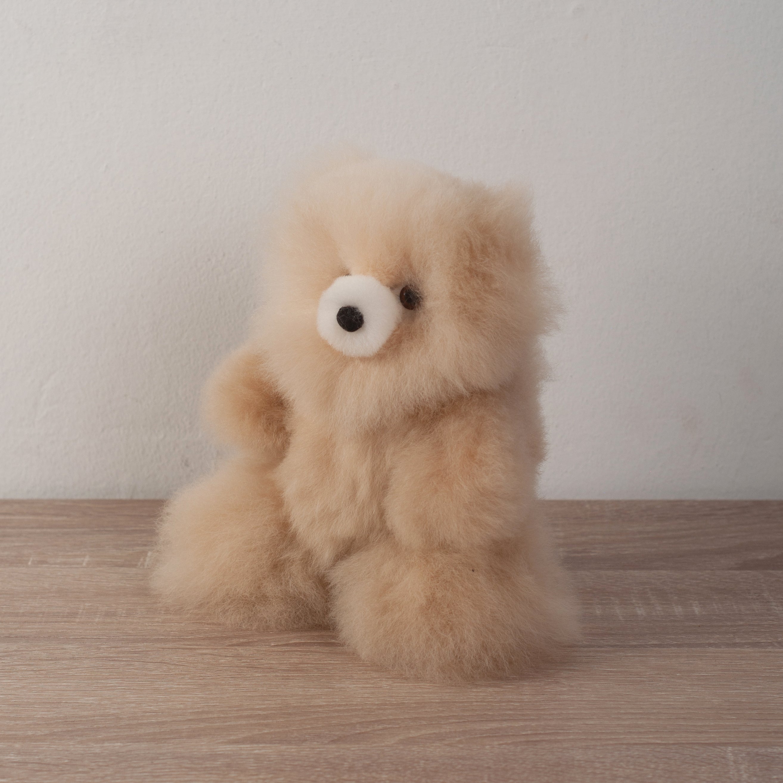 Teddy Bear Made with Alpaca Fur- Beige