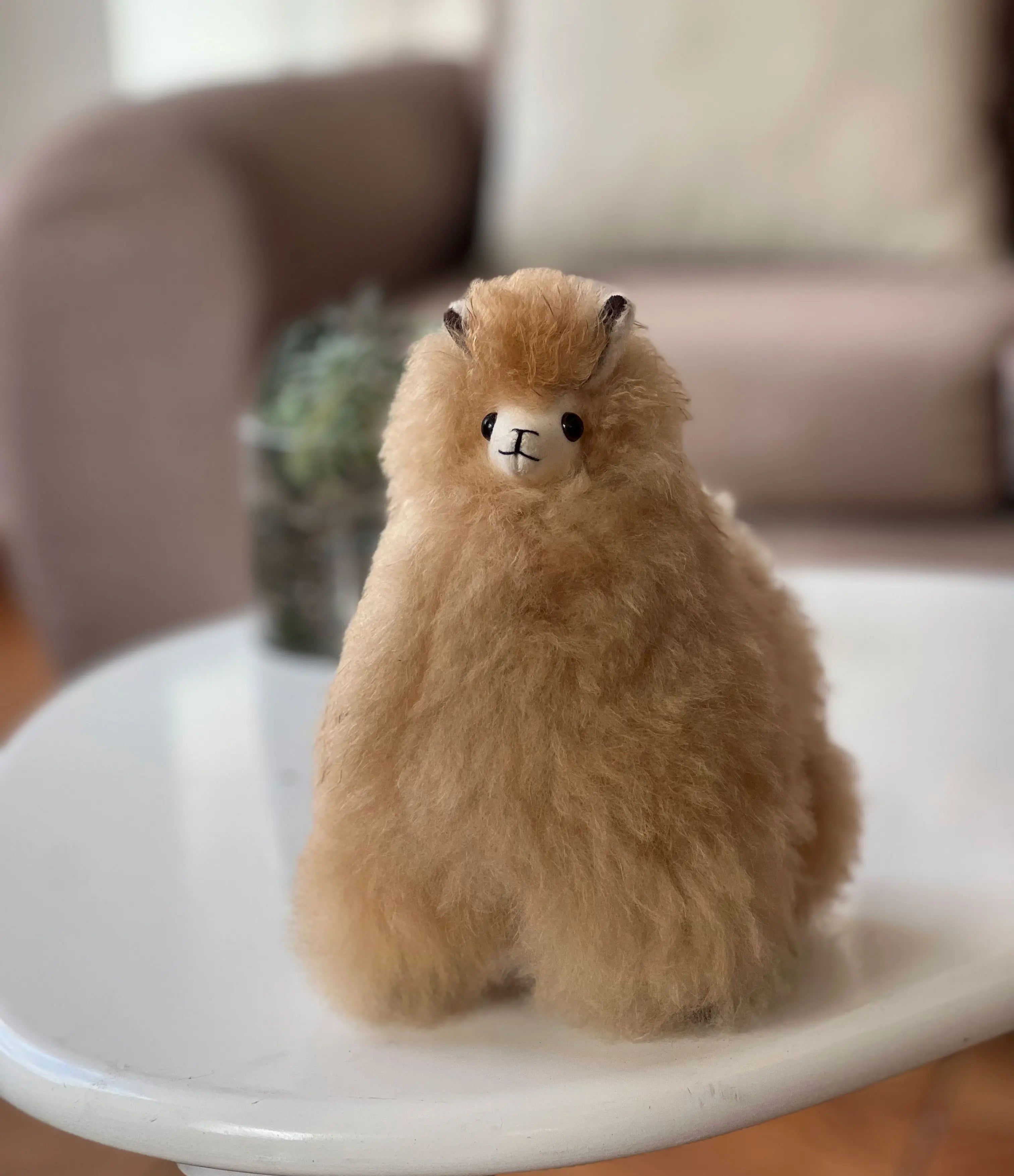 Handmade Stuffed Alpaca- Made with Alpaca Fur