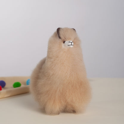 Mini Alpaca Plush Beige, Made with Alpaca Fur