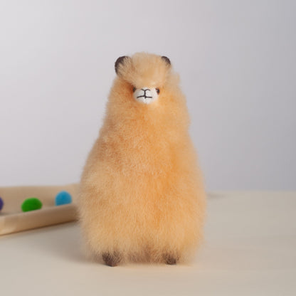 Mini Alpaca Plush Orange, Made with Alpaca Fur