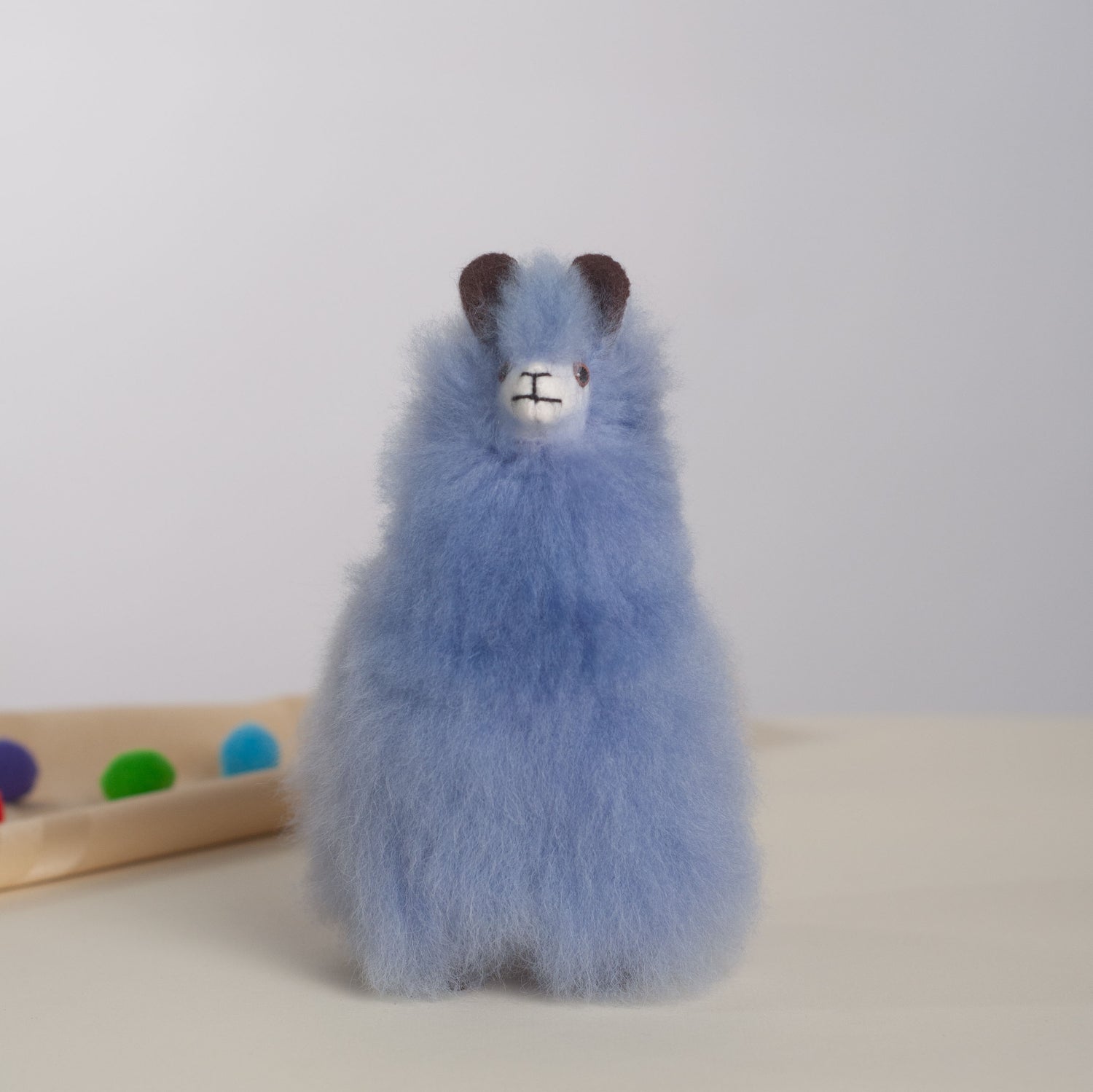 Mini Alpaca Plush Powder Blue, Made with Alpaca Fur