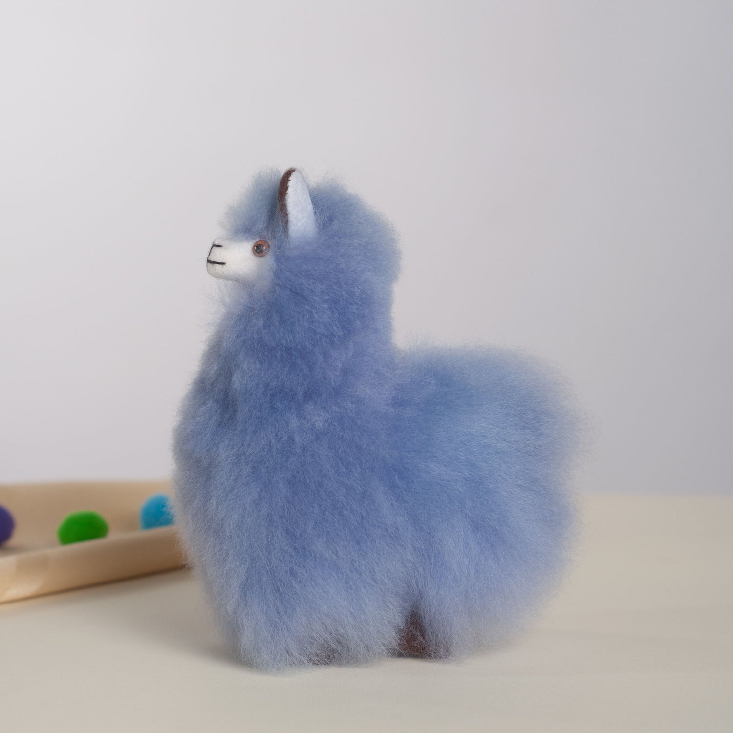 Mini Alpaca Plush Powder Blue, Made with Alpaca Fur