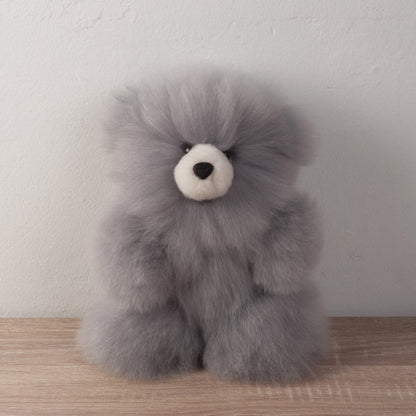 Teddy Bear Made with Alpaca Fur- Grey