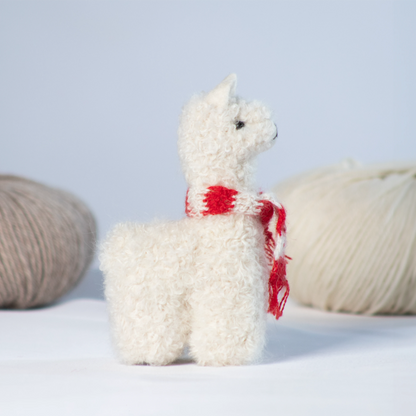 Product Title: Needle Felted Alpaca w/ Mini Knit Scarf