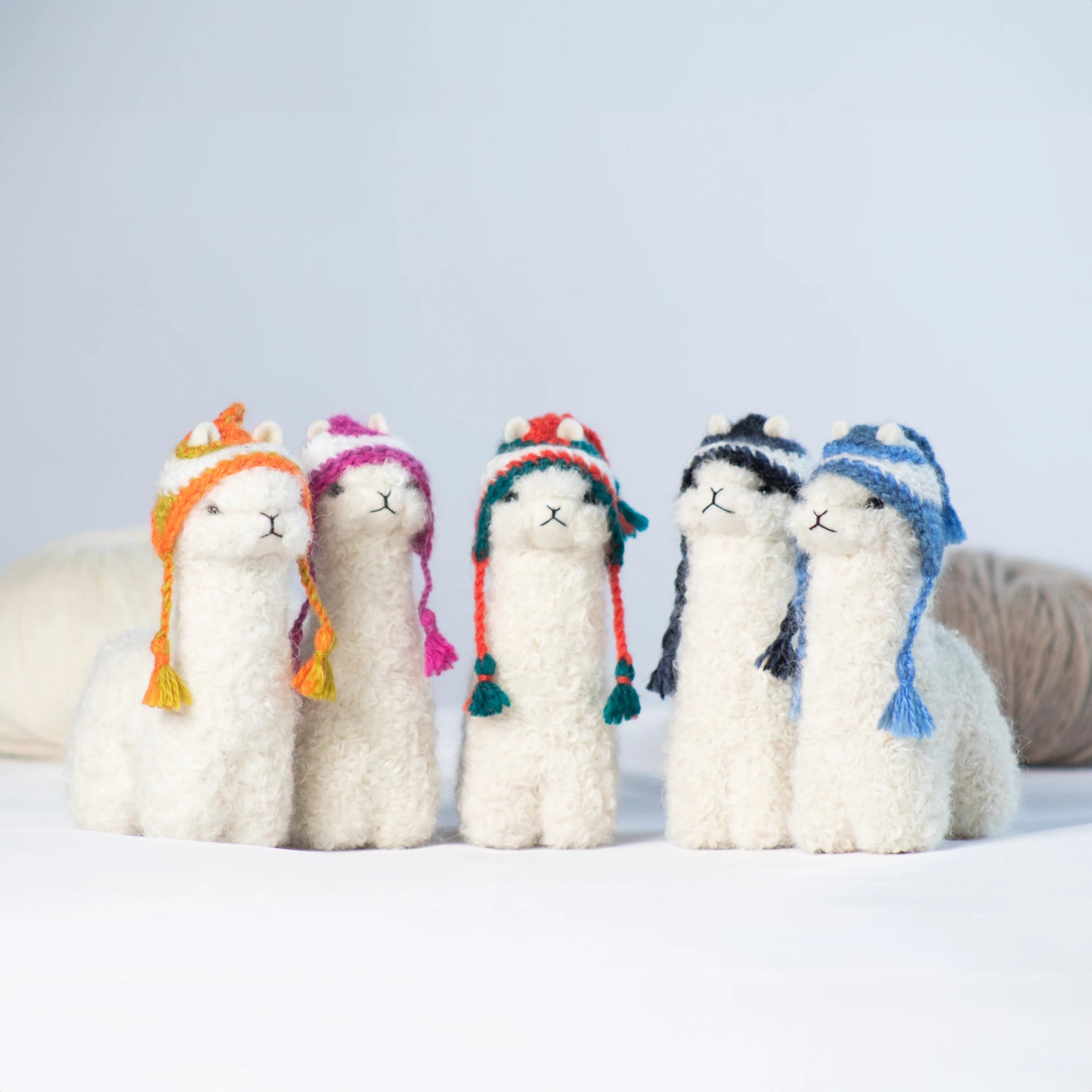 Needle Felted Alpaca-  Multi Color Chullo Hat